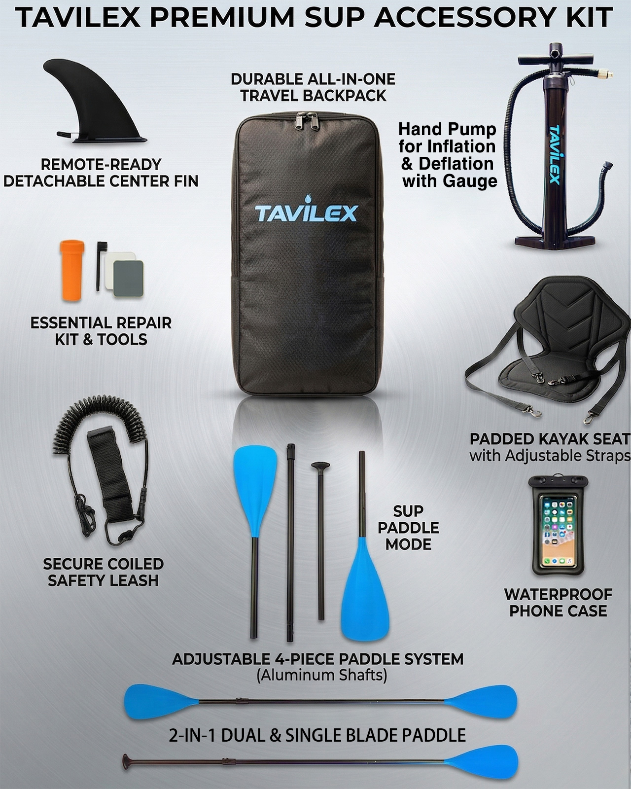 Complete Tavilex SUP accessory kit